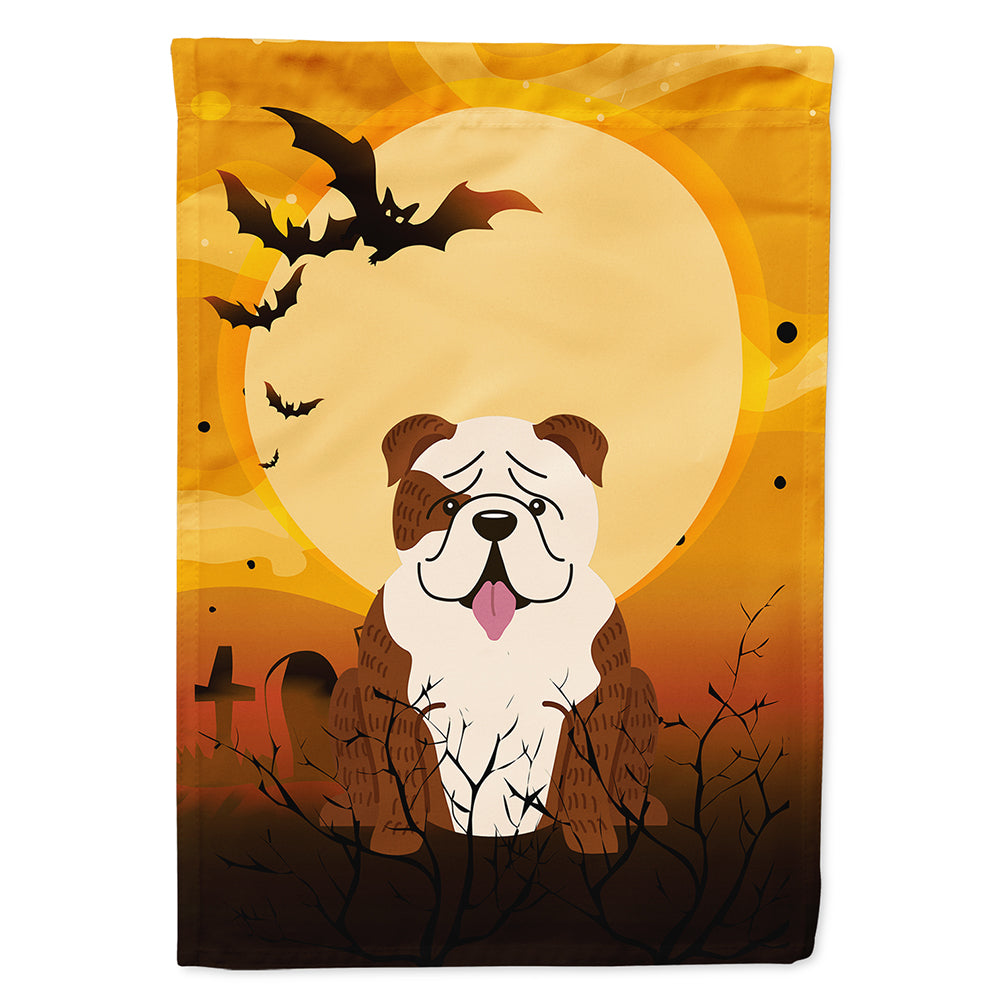 Halloween English Bulldog Brindle White House Flag 28x40 Porch Sleeve Pole Decorative Outside Yard Banner Artwork Wall Hanging, Polyester