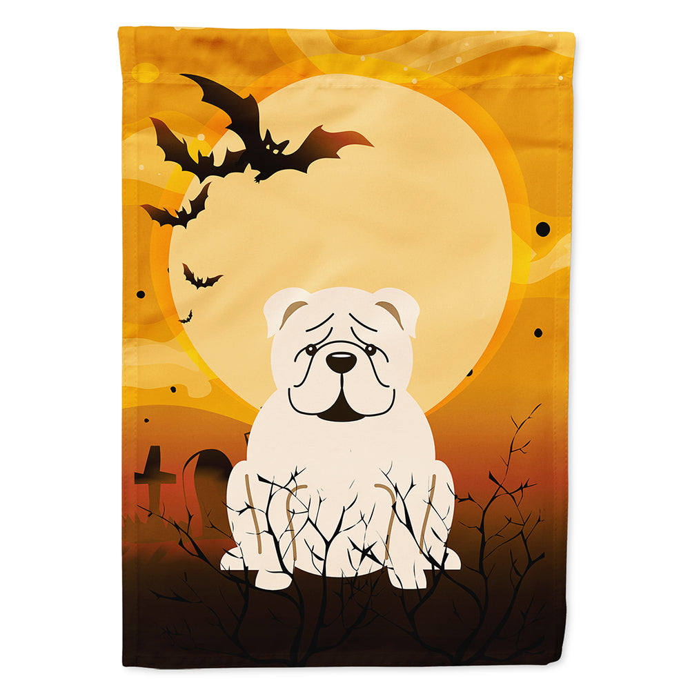 Halloween English Bulldog White House Flag 28x40 Porch Sleeve Pole Decorative Outside Yard Banner Artwork Wall Hanging, Polyester