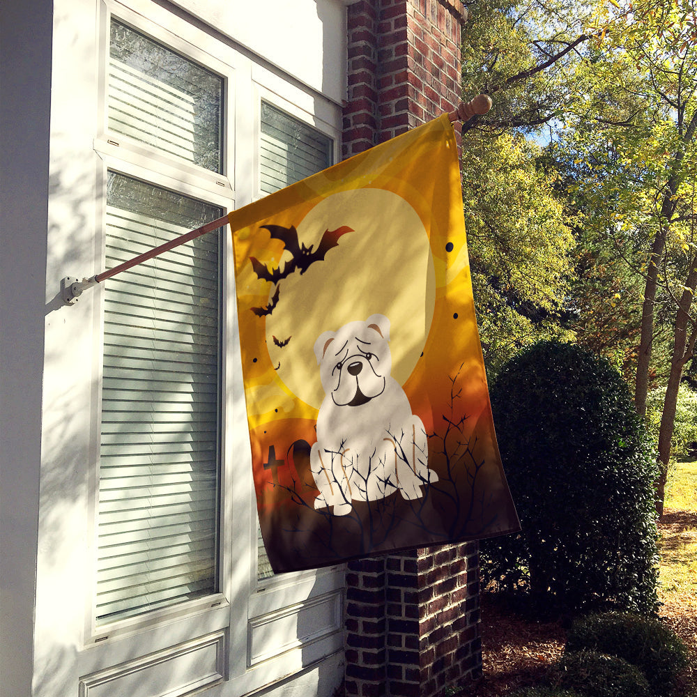 Halloween English Bulldog White House Flag 28x40 Porch Sleeve Pole Decorative Outside Yard Banner Artwork Wall Hanging, Polyester
