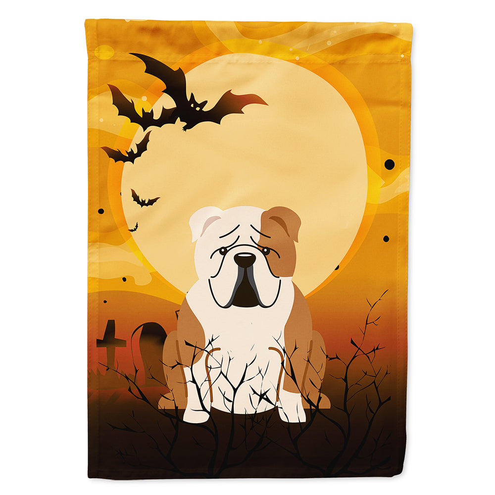 Halloween English Bulldog Fawn White House Flag 28x40 Porch Sleeve Pole Decorative Outside Yard Banner Artwork Wall Hanging, Polyester
