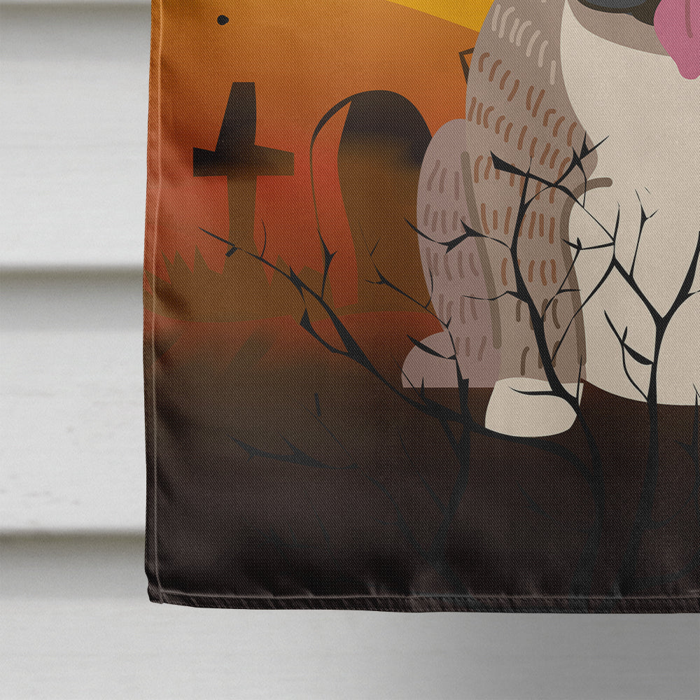 Halloween English Bulldog Grey Brindle  House Flag 28x40 Porch Sleeve Pole Decorative Outside Yard Banner Artwork Wall Hanging, Polyester