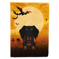 Halloween Wire Haired Dachshund Black Tan House Flag 28x40 Porch Sleeve Pole Decorative Outside Yard Banner Artwork Wall Hanging, Polyester