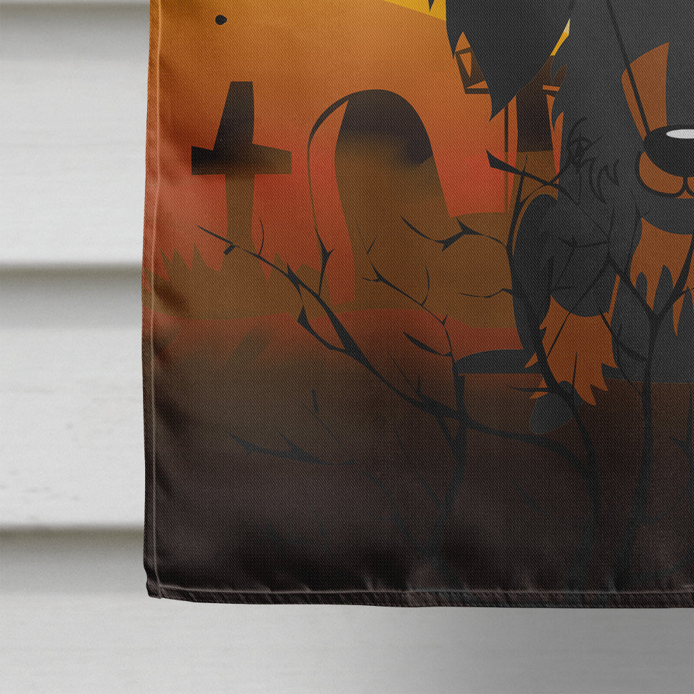 Halloween Wire Haired Dachshund Black Tan House Flag 28x40 Porch Sleeve Pole Decorative Outside Yard Banner Artwork Wall Hanging, Polyester