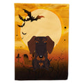 Halloween Wire Haired Dachshund Chocolate House Flag 28x40 Porch Sleeve Pole Decorative Outside Yard Banner Artwork Wall Hanging, Polyester