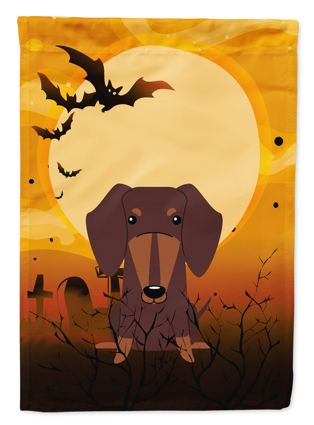 Halloween Dachshund Chocolate House Flag 28x40 Porch Sleeve Pole Decorative Outside Yard Banner Artwork Wall Hanging, Polyester