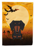 Halloween Dachshund Black Tan House Flag 28x40 Porch Sleeve Pole Decorative Outside Yard Banner Artwork Wall Hanging, Polyester