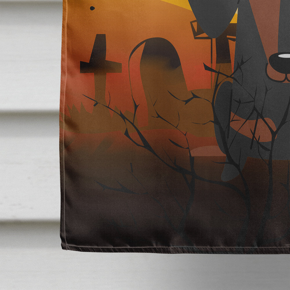 Halloween Dachshund Black Tan House Flag 28x40 Porch Sleeve Pole Decorative Outside Yard Banner Artwork Wall Hanging, Polyester