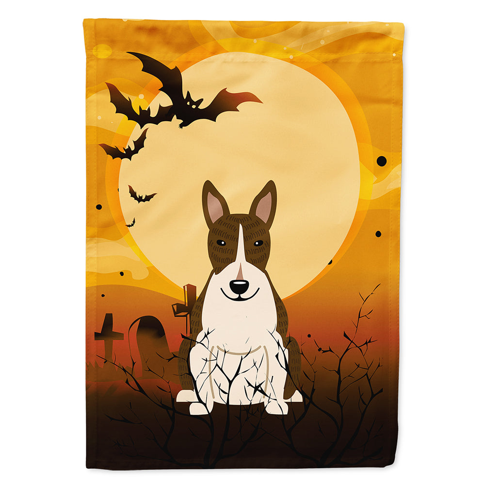 Halloween Bull Terrier Dark Brindle House Flag 28x40 Porch Sleeve Pole Decorative Outside Yard Banner Artwork Wall Hanging, Polyester