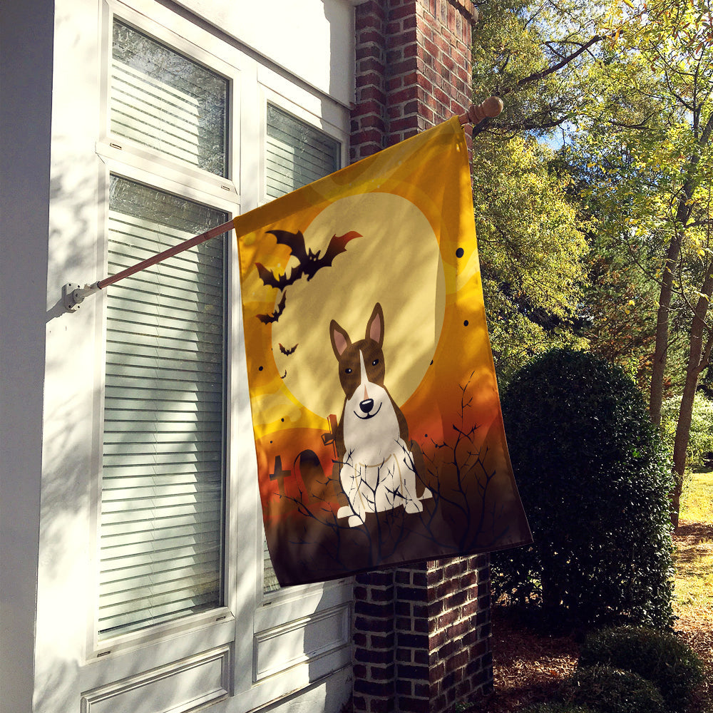 Halloween Bull Terrier Dark Brindle House Flag 28x40 Porch Sleeve Pole Decorative Outside Yard Banner Artwork Wall Hanging, Polyester
