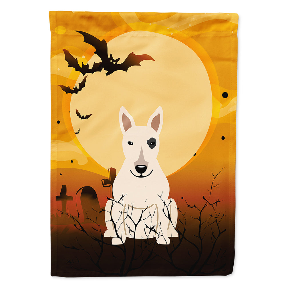 Halloween Bull Terrier White House Flag 28x40 Porch Sleeve Pole Decorative Outside Yard Banner Artwork Wall Hanging, Polyester