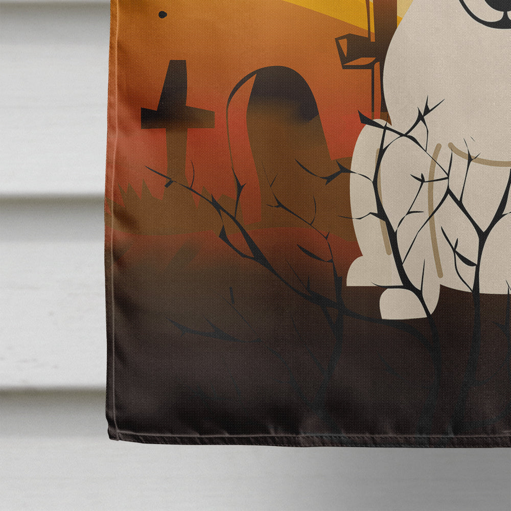Halloween Bull Terrier White House Flag 28x40 Porch Sleeve Pole Decorative Outside Yard Banner Artwork Wall Hanging, Polyester