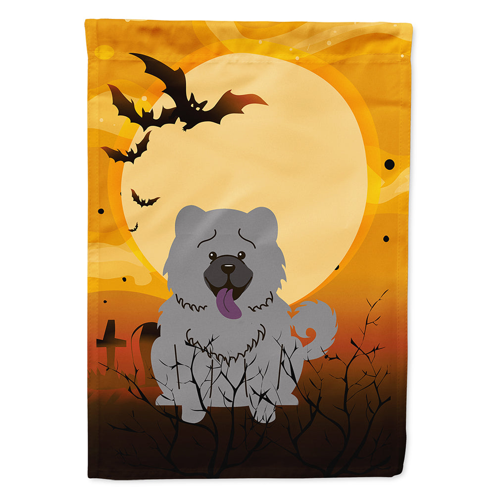 Halloween Chow Chow Blue House Flag 28x40 Porch Sleeve Pole Decorative Outside Yard Banner Artwork Wall Hanging, Polyester