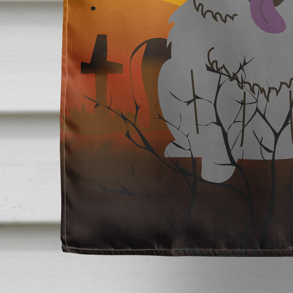 Halloween Chow Chow Blue House Flag 28x40 Porch Sleeve Pole Decorative Outside Yard Banner Artwork Wall Hanging, Polyester