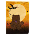 Halloween Chow Chow Chocolate House Flag 28x40 Porch Sleeve Pole Decorative Outside Yard Banner Artwork Wall Hanging, Polyester