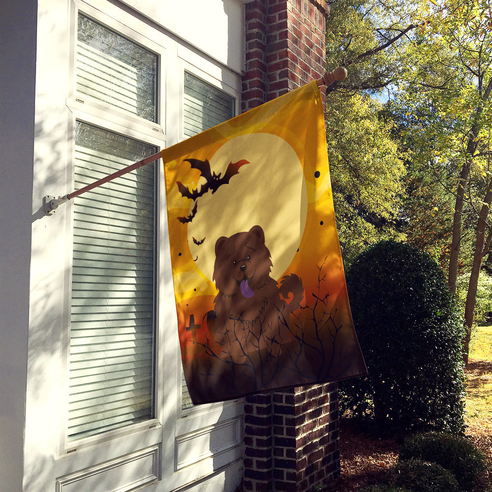 Halloween Chow Chow Chocolate House Flag 28x40 Porch Sleeve Pole Decorative Outside Yard Banner Artwork Wall Hanging, Polyester