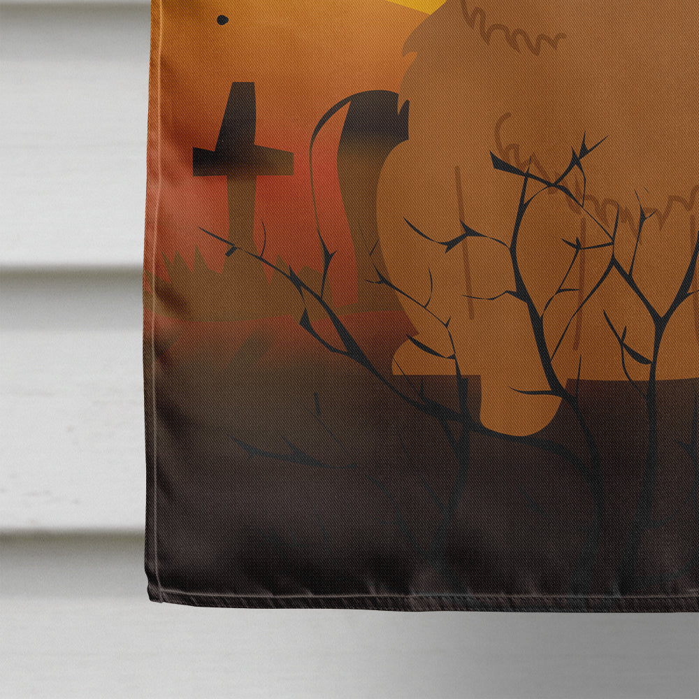 Halloween Chow Chow Red House Flag 28x40 Porch Sleeve Pole Decorative Outside Yard Banner Artwork Wall Hanging, Polyester