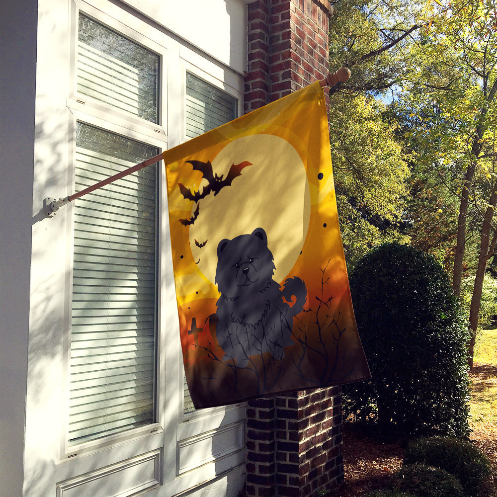 Halloween Chow Chow Black House Flag 28x40 Porch Sleeve Pole Decorative Outside Yard Banner Artwork Wall Hanging, Polyester