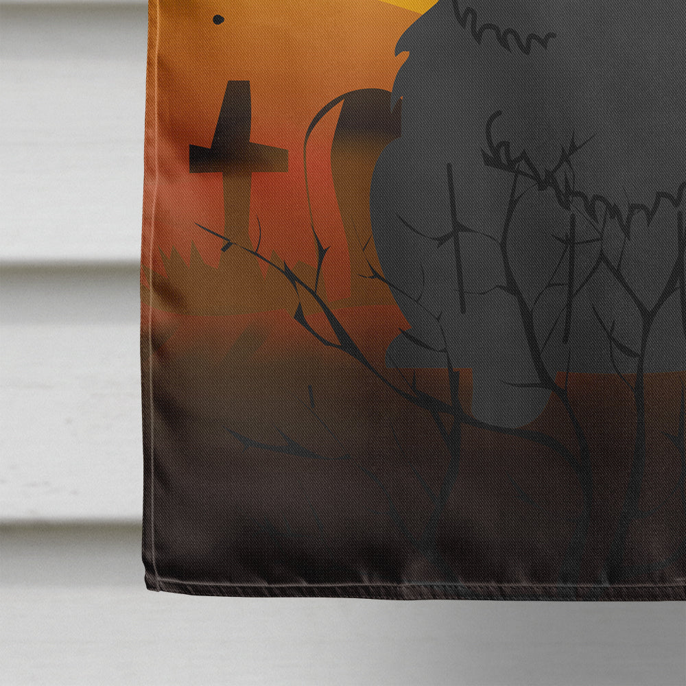 Halloween Chow Chow Black House Flag 28x40 Porch Sleeve Pole Decorative Outside Yard Banner Artwork Wall Hanging, Polyester