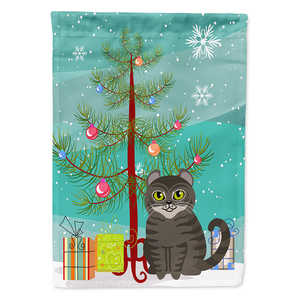 American Curl Cat Merry Christmas Tree House Flag 28x40 Porch Sleeve Pole Decorative Outside Yard Banner Artwork Wall Hanging, Polyester