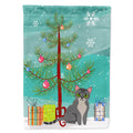 Asian Cat Merry Christmas Tree House Flag 28x40 Porch Sleeve Pole Decorative Outside Yard Banner Artwork Wall Hanging, Polyester