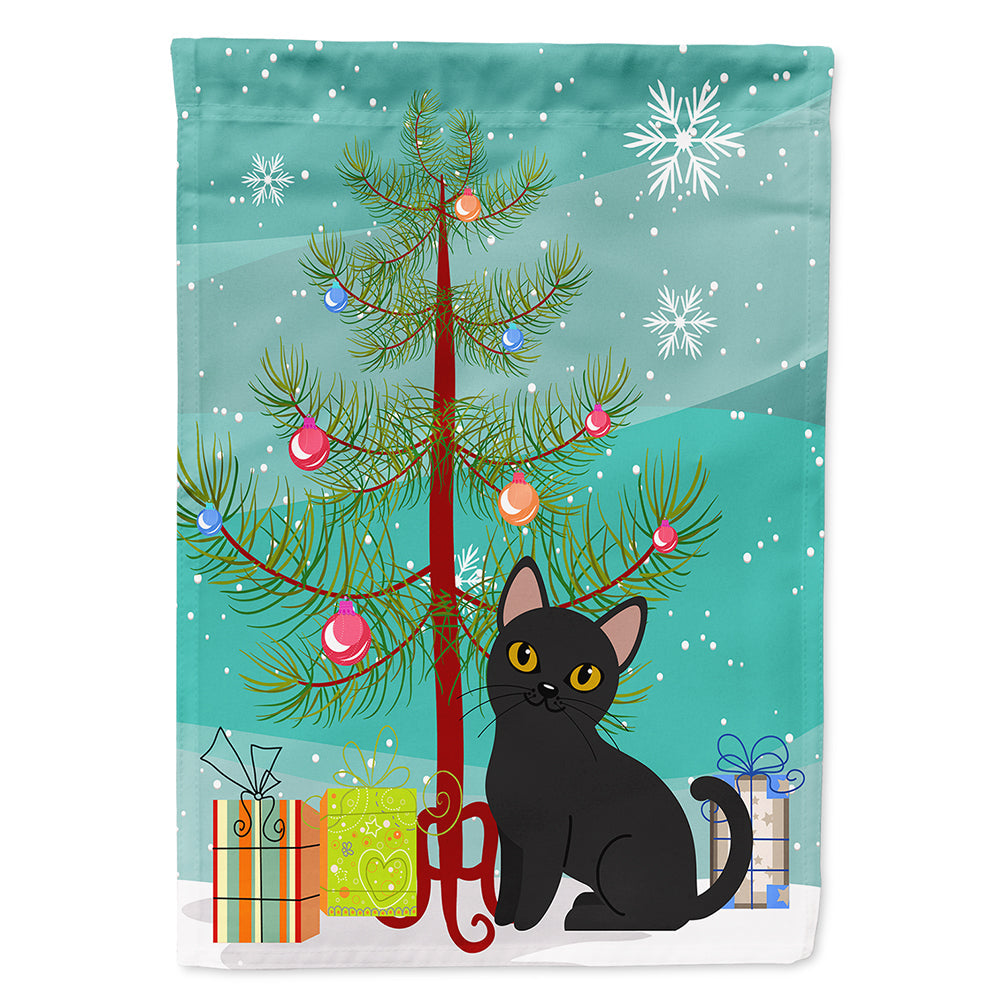 Bombay Cat Merry Christmas Tree House Flag 28x40 Porch Sleeve Pole Decorative Outside Yard Banner Artwork Wall Hanging, Polyester