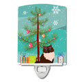 Himalayan Cat Merry Christmas Tree Ceramic Night Light Compact, UL-Certified, Ideal for Bedroom, Bathroom, Nursery, Hallway, Kitchen, 6x4x3, Multicolor