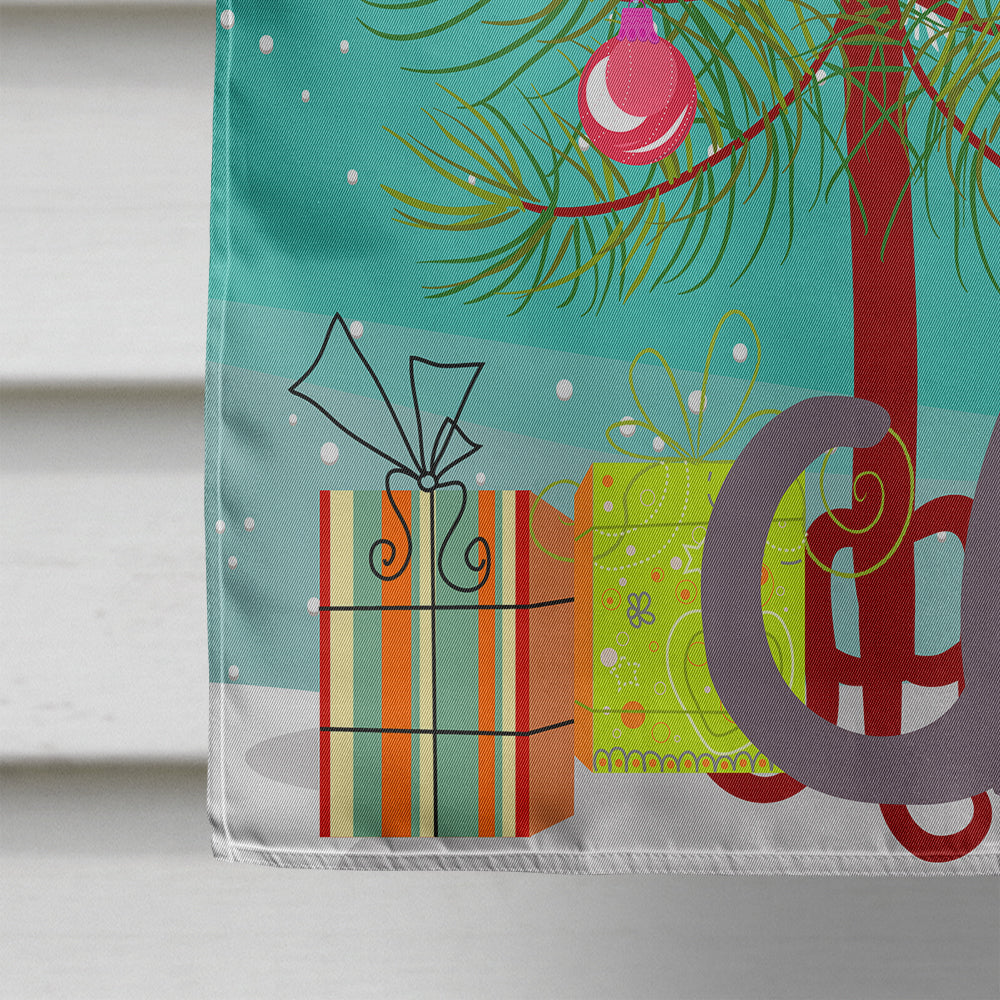 Korat Cat Merry Christmas Tree House Flag 28x40 Porch Sleeve Pole Decorative Outside Yard Banner Artwork Wall Hanging, Polyester