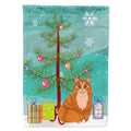 Maine Coon Cat Merry Christmas Tree House Flag 28x40 Porch Sleeve Pole Decorative Outside Yard Banner Artwork Wall Hanging, Polyester