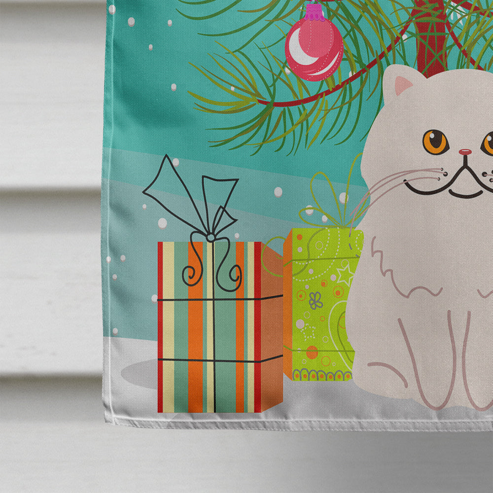 Persian Cat Merry Christmas Tree House Flag 28x40 Porch Sleeve Pole Decorative Outside Yard Banner Artwork Wall Hanging, Polyester