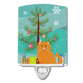 Scottish Fold Cat Merry Christmas Tree Ceramic Night Light Compact, UL-Certified, Ideal for Bedroom, Bathroom, Nursery, Hallway, Kitchen, 6x4x3, Multicolor