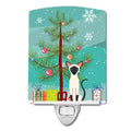 Siamese Cat Merry Christmas Tree Ceramic Night Light Compact, UL-Certified, Ideal for Bedroom, Bathroom, Nursery, Hallway, Kitchen, 6x4x3, Multicolor
