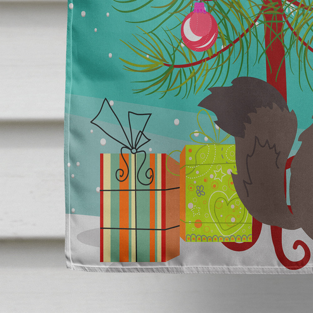 Siberian Cat Merry Christmas Tree House Flag 28x40 Porch Sleeve Pole Decorative Outside Yard Banner Artwork Wall Hanging, Polyester