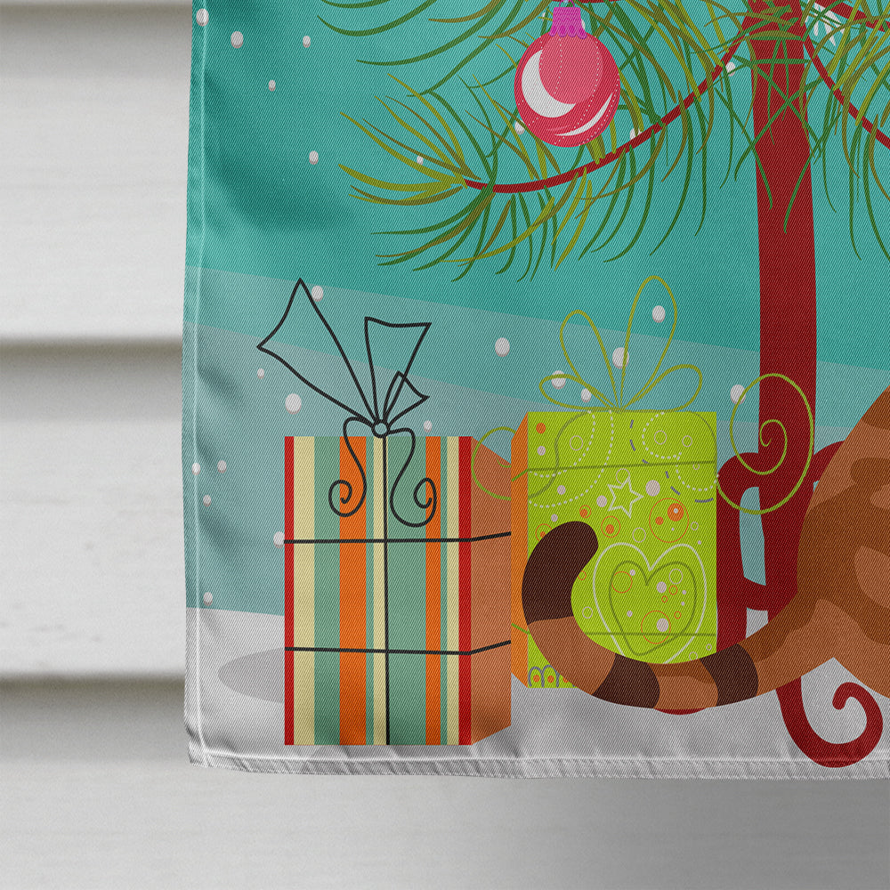 Sokoke Cat Merry Christmas Tree House Flag 28x40 Porch Sleeve Pole Decorative Outside Yard Banner Artwork Wall Hanging, Polyester