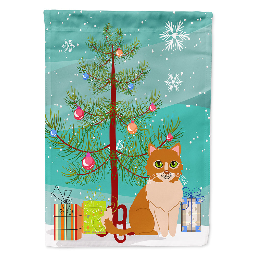 Merry Christmas Tree Ural Rex Cat House Flag 28x40 Porch Sleeve Pole Decorative Outside Yard Banner Artwork Wall Hanging, Polyester