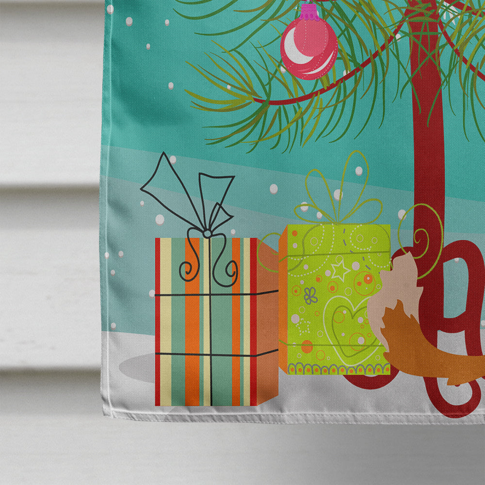 Merry Christmas Tree Ural Rex Cat House Flag 28x40 Porch Sleeve Pole Decorative Outside Yard Banner Artwork Wall Hanging, Polyester
