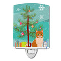 Merry Christmas Tree Ural Rex Cat Ceramic Night Light Compact, UL-Certified, Ideal for Bedroom, Bathroom, Nursery, Hallway, Kitchen, 6x4x3, Multicolor