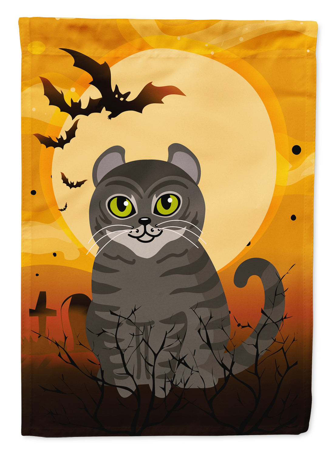 Halloween American Curl Cat House Flag 28x40 Porch Sleeve Pole Decorative Outside Yard Banner Artwork Wall Hanging, Polyester