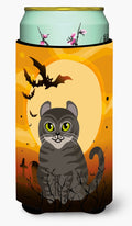 Halloween American Curl Cat Tall Boy Hugger Can Cooler Sleeve Machine Washable Drink Collapsible Insulator Beverage Insulated Holder