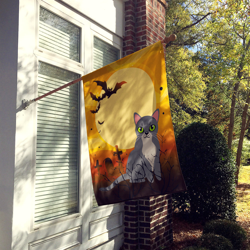 Halloween Asian Cat House Flag 28x40 Porch Sleeve Pole Decorative Outside Yard Banner Artwork Wall Hanging, Polyester