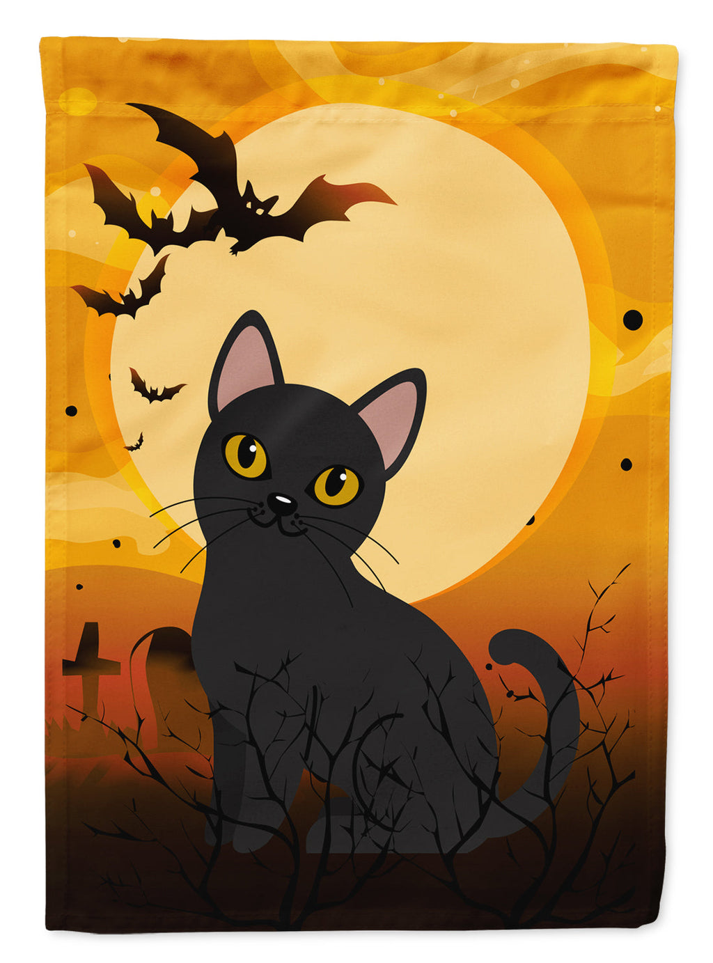 Halloween Bombay Cat House Flag 28x40 Porch Sleeve Pole Decorative Outside Yard Banner Artwork Wall Hanging, Polyester