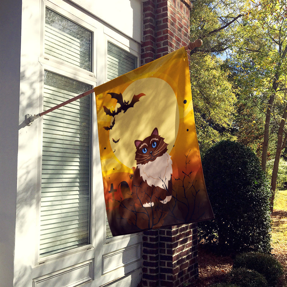 Halloween Himalayan Cat House Flag 28x40 Porch Sleeve Pole Decorative Outside Yard Banner Artwork Wall Hanging, Polyester