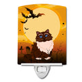 Halloween Himalayan Cat Ceramic Night Light Compact, UL-Certified, Ideal for Bedroom, Bathroom, Nursery, Hallway, Kitchen, 6x4x3, Multicolor
