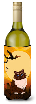 Halloween Himalayan Cat Wine Bottle Hugger Gift Sleeve for Standard 750 ml Bottles, Insulated Reusable Also Fits Mini Shot & Pint Bottles