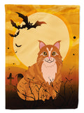 Halloween Maine Coon Cat House Flag 28x40 Porch Sleeve Pole Decorative Outside Yard Banner Artwork Wall Hanging, Polyester