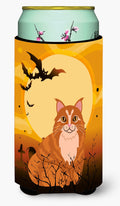 Halloween Maine Coon Cat Tall Boy Hugger Can Cooler Sleeve Machine Washable Drink Collapsible Insulator Beverage Insulated Holder