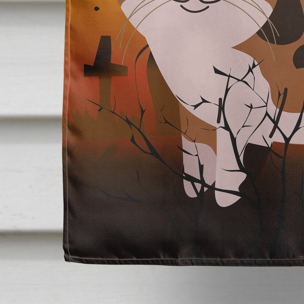 Halloween Manx Cat House Flag 28x40 Porch Sleeve Pole Decorative Outside Yard Banner Artwork Wall Hanging, Polyester