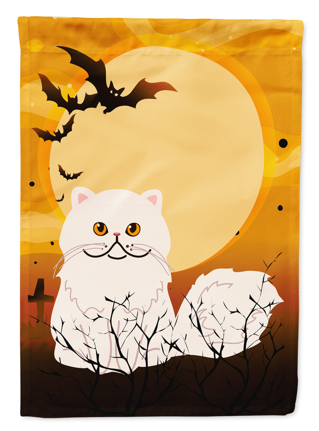 Halloween Persian Cat House Flag 28x40 Porch Sleeve Pole Decorative Outside Yard Banner Artwork Wall Hanging, Polyester