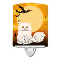 Halloween Persian Cat Ceramic Night Light Compact, UL-Certified, Ideal for Bedroom, Bathroom, Nursery, Hallway, Kitchen, 6x4x3, Multicolor