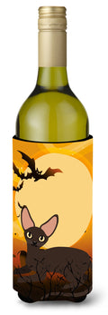 Halloween Peterbald Cat Wine Bottle Hugger Gift Sleeve for Standard 750 ml Bottles, Insulated Reusable Also Fits Mini Shot & Pint Bottles
