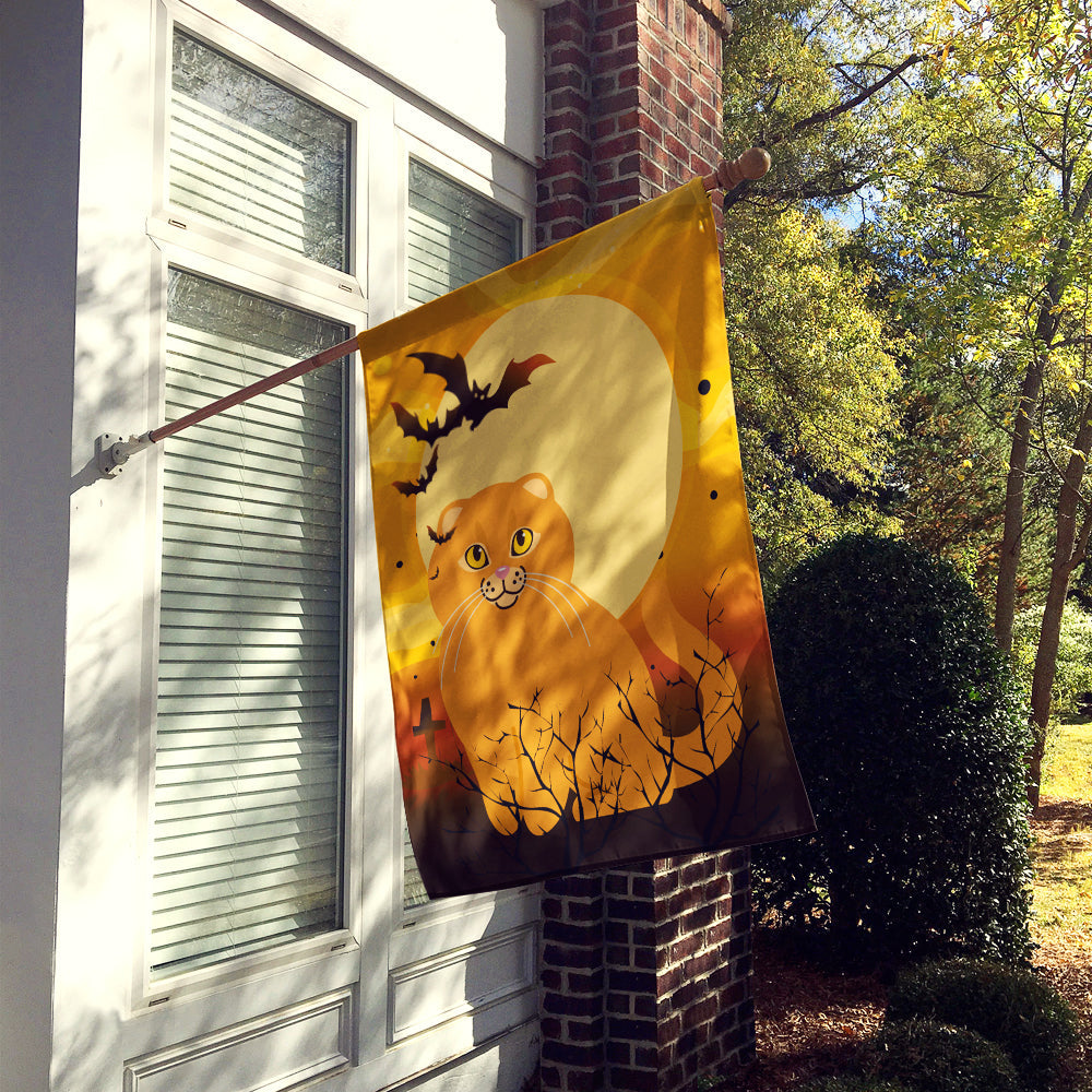 Halloween Scottish Fold Cat House Flag 28x40 Porch Sleeve Pole Decorative Outside Yard Banner Artwork Wall Hanging, Polyester